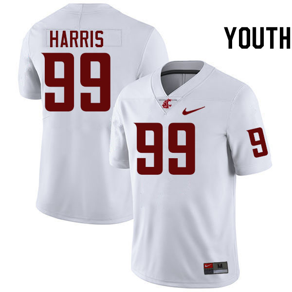 Youth #99 Durham Harris Washington State Cougars College Football Jerseys Stitched-White